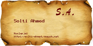 Solti Ahmed névjegykártya